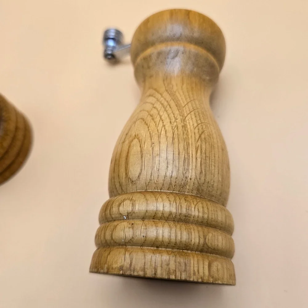 Olde Thompson Wood Salt Shaker and Pepper Mill Set with Hand Crank Made in USA